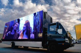 A Truck is Advertising with LED Screen